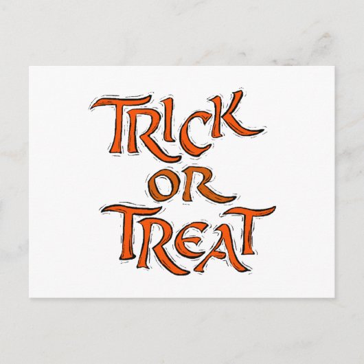 Carte Postale Trick Halloween ou Traiter les mots (Devant)