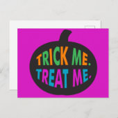 Carte Postale Trick Me Traite, Halloween Multi-Couleur (Devant / Derrière)