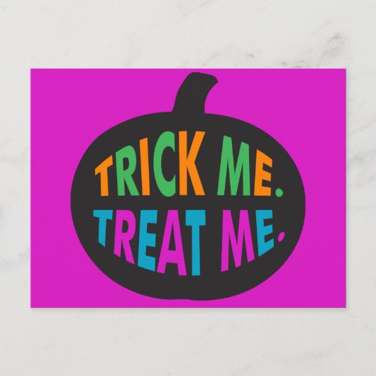 Carte Postale Trick Me Traite, Halloween Multi-Couleur (Devant)