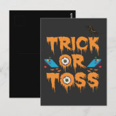 Carte Postale Trick or Toss Drôle et Effrayant Cadeau de Cornhol (Devant / Derrière)