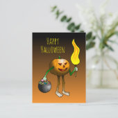 Carte Postale Trick or treat avec Jack O'lantern (Debout devant)