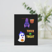 Carte Postale Trick Or Treat Chauves-souris Bonbons 31 octobre H (Debout devant)