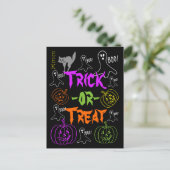 Carte Postale Trick or Treat Halloween Thème Citrouille Ghost Ch (Debout devant)