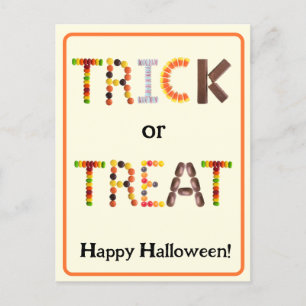 Carte Postale Trick or Treat - Joyeux bonbon Halloween
