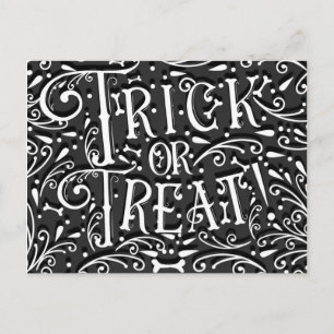 Carte Postale Trick or Treat Vintage Os de Craie Halloween