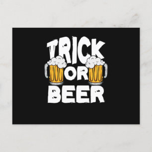 Carte Postale Trick Ou Bière Halloween Citrouille Trick Ou Treat