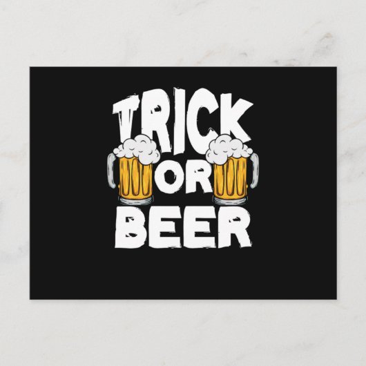 Carte Postale Trick Ou Bière Halloween Citrouille Trick Ou Treat (Devant)