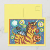 CARTE POSTALE TRICK OU TRAITEMENT BAT WING ZEBRA, HALLOWEEN CAND (Devant / Derrière)