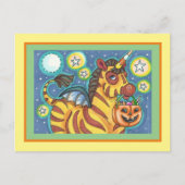 CARTE POSTALE TRICK OU TRAITEMENT BAT WING ZEBRA, HALLOWEEN CAND (Devant)
