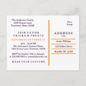 Carte Postale Trick ou traitement Halloween Invitation moderne (Dos)