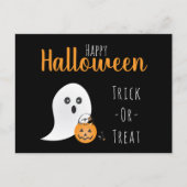 Carte Postale Trick Ou Traiter Happy Halloween Ghost Éffrayant (Devant)