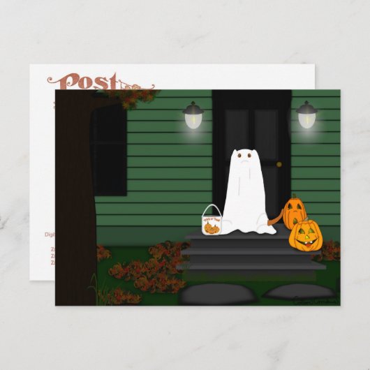 Carte Postale Trick Ou Traitez Oliver La Otter ! (Devant / Derrière)