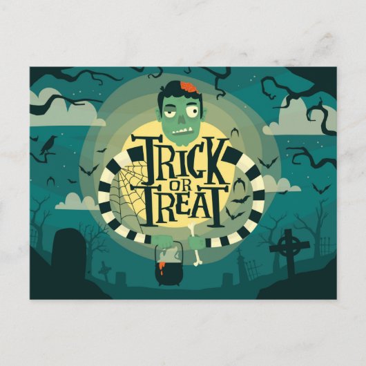Carte Postale Trick ou Treat Haunted Graveyard (Devant)