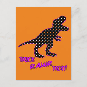 Carte Postale Trick RAWR Treat ! - Tyrannosaurus Rex Halloween