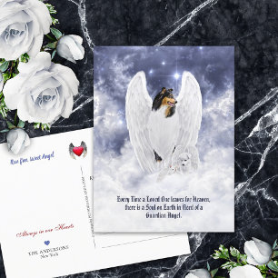 Carte Postale Tricolor Collie Angel & Cherub - Pet Loss Sympathy