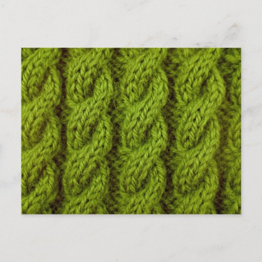 Carte Postale Tricot câble vert (Devant)