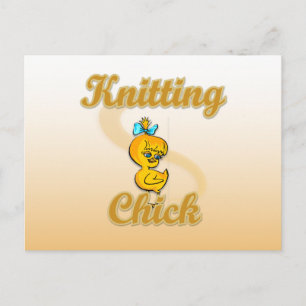 Carte Postale Tricot Chick