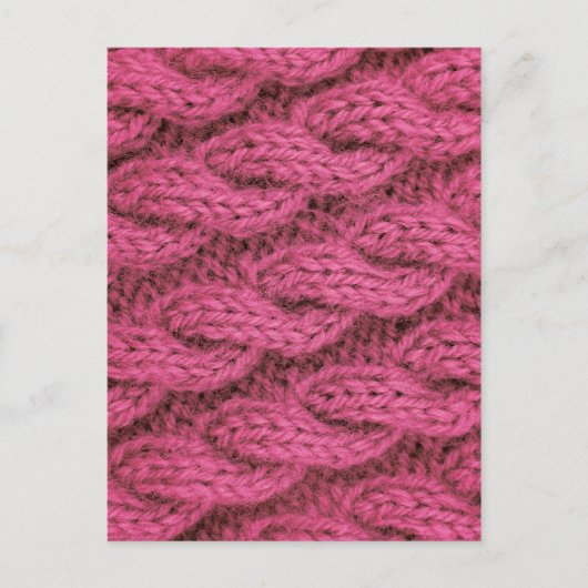 Carte Postale Tricot de câble rose (Devant)