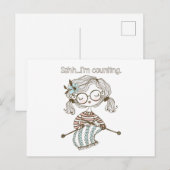 Carte Postale Tricot de coeur Knit Fournit un compteur de point (Devant / Derrière)