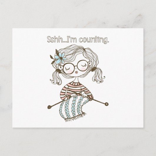 Carte Postale Tricot de coeur Knit Fournit un compteur de point (Devant)