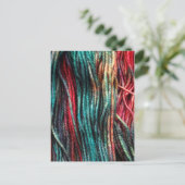 Carte Postale Tricot en fils coloré (Debout devant)