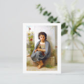 Carte Postale Tricot fille, Bouguereau (Debout devant)