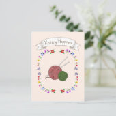 Carte postale tricot Happiness pour Tricot Lover (Debout devant)