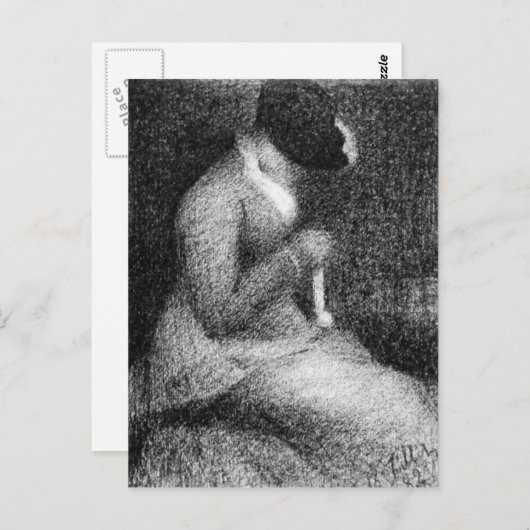 Carte Postale Tricot par Georges Seurat (Devant / Derrière)