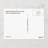 Carte Postale Tricot rose/blanc photo de vie morte (Dos)