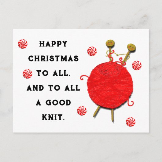 Carte Postale Tricot Vacances de Noël (Devant)