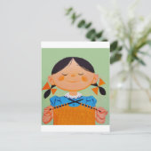 Carte Postale Tricot vintage Retro Girl (Debout devant)