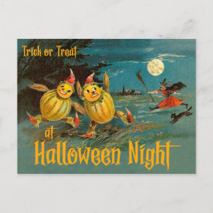 Carte Postale Tricoter ou traiter la nuit d'Halloween