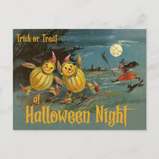 Carte Postale Tricoter ou traiter la nuit d'Halloween (Devant)