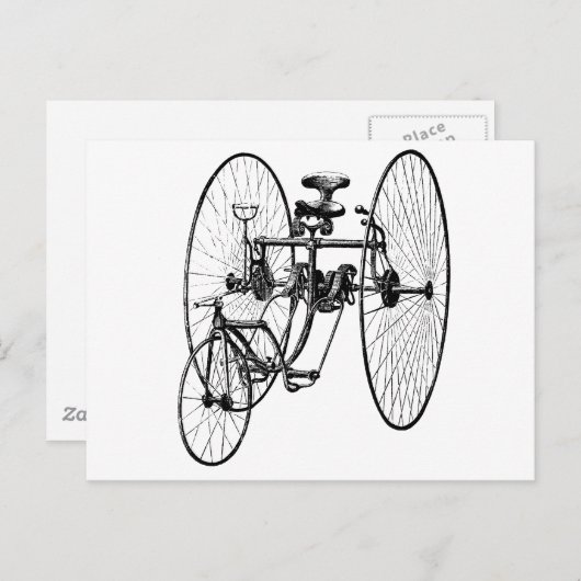 Carte Postale Tricycle à trois roues (Devant / Derrière)