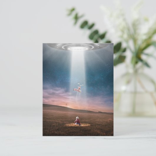 Carte Postale Tricycle d'enlèvement UFO amusant (Debout devant)