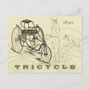 Carte Postale Tricycle du début des années 1890