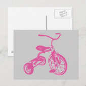 Carte Postale Tricycle rose pour enfants (Devant / Derrière)