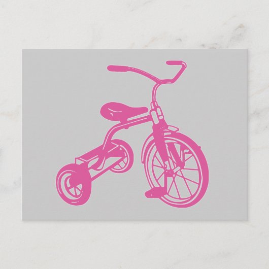 Carte Postale Tricycle rose pour enfants (Devant)