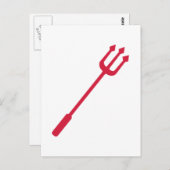 Carte Postale Trident diable rouge (Devant / Derrière)