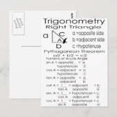 Carte Postale trigonométrie (Devant / Derrière)