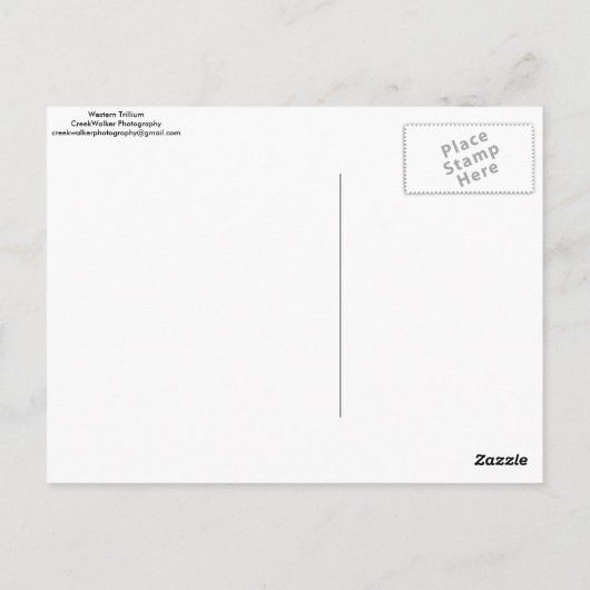 Carte Postale Trillium occidental 01 (Dos)