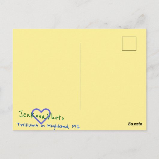 CARTE POSTALE TRILLIUMS (Dos)