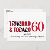 Carte Postale TRINIDAD TOBAGO 60e anniversaire de l'indépendance (Devant / Derrière)