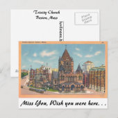 Carte Postale Trinity Church, Boston, Massachusetts (Devant / Derrière)