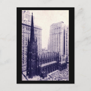 Carte Postale Trinity Church, New York City Vintage