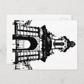 Carte Postale Trinity College Dublin Campanile, noir et blanc (Devant / Derrière)