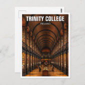 Carte Postale Trinity College Dublin Ireland Library (Devant / Derrière)