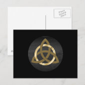 Carte Postale Trinity noeud Celtic Black Gold (Devant / Derrière)