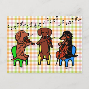 Carte Postale Trio chaîne Dachshund