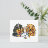 Carte Postale Trio Dachshund (Debout devant)